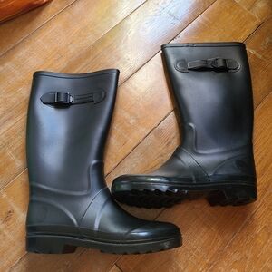 Marc Jacobs Skull Head Knee High Black Cold Weather Rubber Rain Boots Size 40